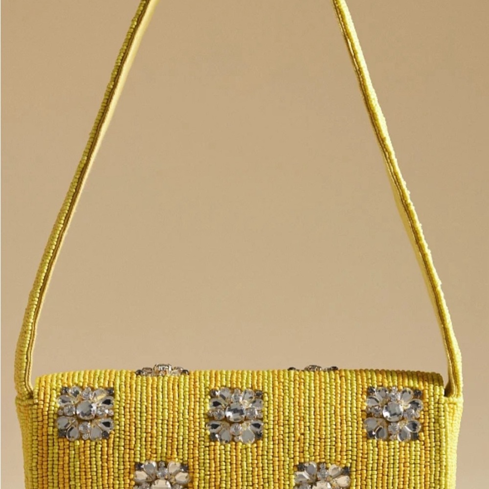 Anthropologie Fiona Beaded Women's Bag with Crystal Accents - Picture 2 of 3